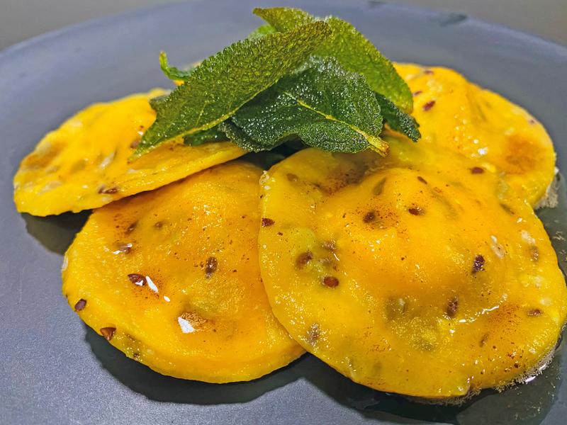 Jap Pumpkin and Feta Ravioli with Burnt Butter Recipe