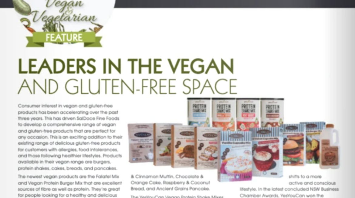 YesYouCan is a Leader in the Vegan and Gluten Free Space