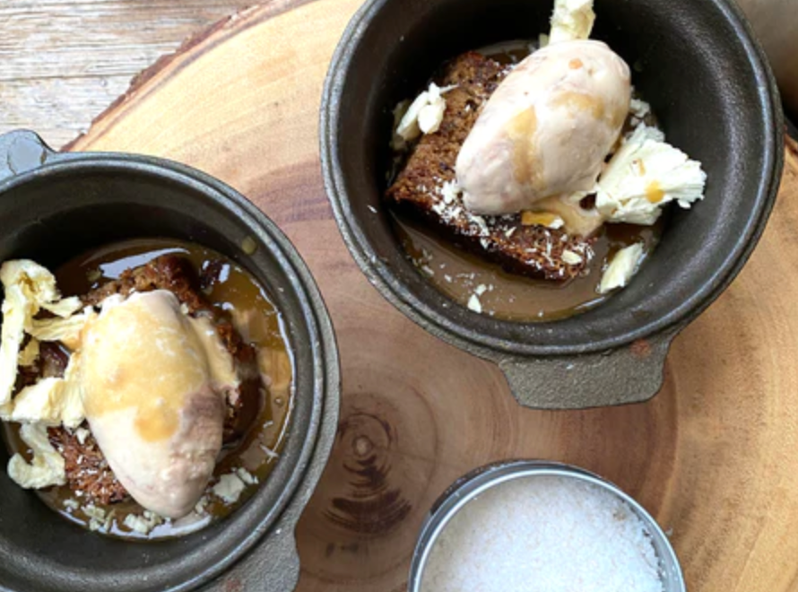 Baked Banana And Maple Toffee Cake With Banana Crumb Ice Cream Recipe