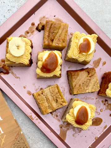 Toffee Banoffee Banana Cake Slice